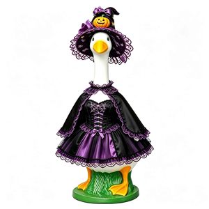 Disfraz personalizado para pato de porche, disfraz para estatua de pato de porche, ropa para figurina de cisne de exterior de Halloween, ropa para mascotas, disfraz de vestido de bruja - Product Image 1