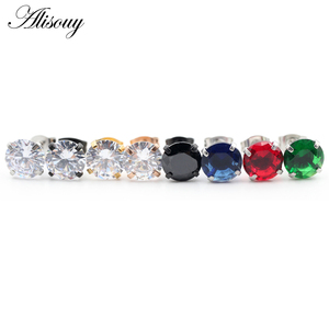 एलिसौय छोटे सुनहरे रंग की बालियां स्टोन सीजेड क्रिस्टल ईयर स्टड सर्जिकल स्टील क्यूबिक ज़िरकोनिया हेलिक्स बालियां महिला लड़की सहायक उपकरण - Product Image 3