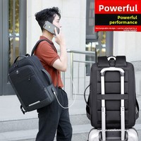 Sac à dos antivol extensible de haute qualité pour ordinateur portable 15,6 pouces, étanche, pour affaires et voyages, avec port de chargement USB, en polyester Oxford