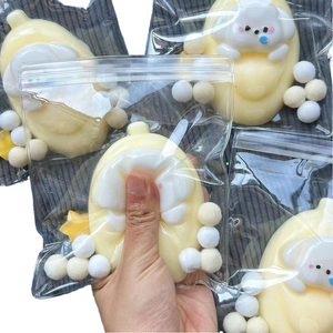 New Creative 8cm Yellow Banana Puppy TPR Squishy Toy Stress Relief Squeeze Gift for Kids and Adults Easy Mood <b>Fun</b> - Product Image 1