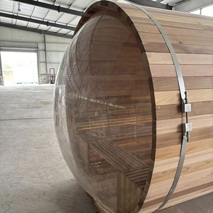 Sauna sec <span class=keywords><strong>extérieur</strong></span> moderne en cèdre rouge/huile de bouleau, construction en cèdre rouge/huile de bouleau, chauffage électrique, panneau de commande informatisé, sauna sec rond en forme de cube - Product Image 3