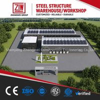 Edificio de Almacenamiento Extensible con Estructura Metálica Moderna ZW, Superficie Galvanizada en Caliente y Alta Resistencia al Viento