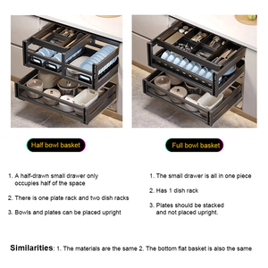 Cestello per cassetto estraibile multifunzionale tipo cestino per piatti e portabottiglie estraibile cestino per cassetti mobili da cucina - Product Image 6