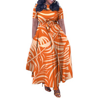 Robe d'automne décontractée pour femmes africaines Robe grande taille à manches courtes