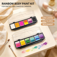 Kit de maquillage pour enfants pour Halloween, peinture pour le visage pour les fêtes, sûre et non toxique, peinture corporelle multicolores à base d'eau