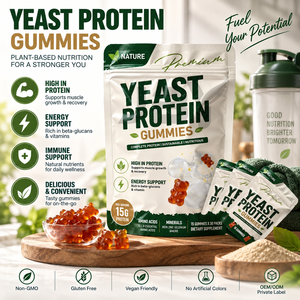 Gummies Riches en Protéines 15g de Protéine de Levure par Portion Sans Sucre Complément Alimentaire en Gummies à la Pectine Pratiques pour les Déplacements - Product Image 1