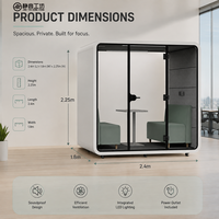 Cabine de réunion insonorisée mobile, modulaire, pour plusieurs personnes, avec structure en aluminium, espace de travail moderne