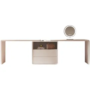 High-End Double Working Desk for Bedroom Light Luxury Multi-Functional Solid Wood Design Office Desk