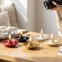 Bougie LED sans flamme faite à la main en gros, style nordique, coupe-vent, à piles, pour décoration intérieure, cadeau de Noël ou de mariage