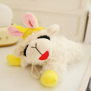 Jouet à mâcher durable pour chien en peluche alpaga qui couine, pour le nettoyage des dents, jouet interactif pour animaux de compagnie, mignon jouet en peluche mouton pour animaux de compagnie - Product Image 5