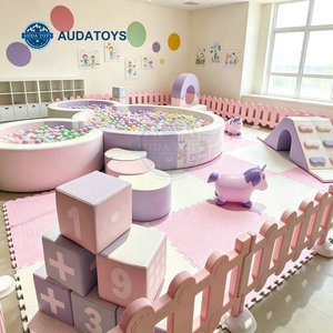 Aire de jeux intérieure pour filles, <span class=keywords><strong>piscine</strong></span> à balles en forme d'ours de couleur crème et équipement de jeux doux, location d'équipements pour fêtes, équipements pour écoles pour enfants - Product Image 1