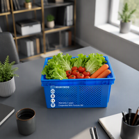 Caisse de rangement en maille HDPE/PP avec design perforé, empilable et emboîtable, écologique pour le transport quotidien de marchandises