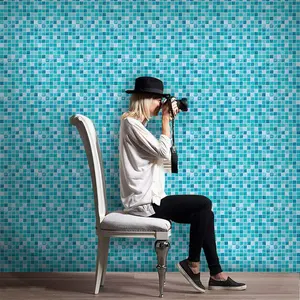 Mẫu Miễn Phí/Vận Chuyển Nhanh Chóng Không Thấm Nước Tường Stickers 3D Wallpaper Với Chất Lượng Cao Mosaic Hình Vuông