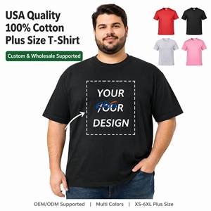 T-shirt Homme Grande Taille 100% Coton de Haute Qualité, Logo Brodé en Relief sur le Devant, Vêtement Décontracté Streetwear - Product Image 1