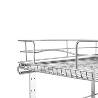 Rail de guidage fermé souple double extensible Organisateur d'armoire Panier de rangement Panier à vaisselle avec cadre
