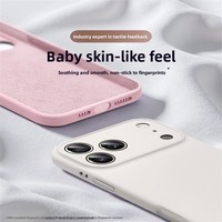 Casing Handphone Silikon Cair Populer untuk iPhone 18 17 16 15 14 13 12 Pro Max, Anti Benturan dengan Desain Tombol AI