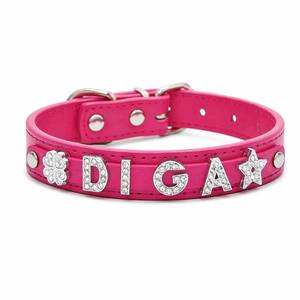 Superior DIY Metal Diamond Alphabet Pet <b>Collar</b> Custom Combine Pet Name Logo Detachable Personalized Dog <b>Collar</b> New Arrival - Product Image 1