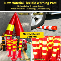 Poteau de signalisation routière élastique de marque Xinteng, fourni directement par l'usine, en TPU rouge, 45 cm x 2,5 cm, réfléchissant, sécurité, 0,8 kg