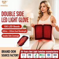 Gant de beauté PAKISS à 100 LED à lumière rouge avec double longueur d'onde 660nm 850nm, mode pulsé, approvisionnement direct usine