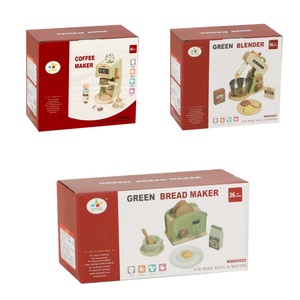 Nouveaux ensembles de jeux d'imitation pour enfants, jouets de cuisine en bois de simulation personnalisés pour enfants, <span class=keywords><strong>grille</strong></span>-<span class=keywords><strong>pain</strong></span>, mixeur, machine à café pour filles et enfants - Product Image 5