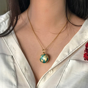 Nouveau Design terre ouverte et fermée verrouillage boîte à photos collier Photo pendentif collier mon monde mode bijoux colliers - Product Image 5