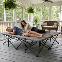 Nueva Cama Plegable Extra Ancha de 59 Pulgadas para Acampar, 2 en 1 con Colchón para Dos Personas, Venta al Por Mayor