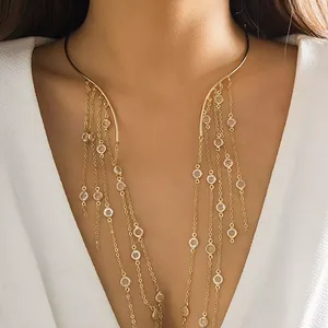 Collier ras du cou tendance avec perles, étoiles et chaîne à pampilles pour femme, accessoires de mode, bijoux sexy pour la poitrine, cadeaux - Product Image 3