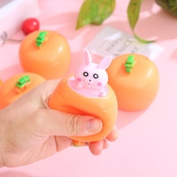 Jouet à presser télescopique créatif Lapin Carotte et Lapin Radis pour enfants, avec fonction sonore, anti-stress, cadeau