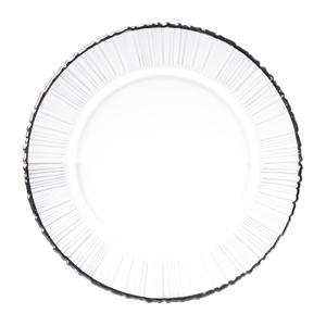Irregolare 33 cm cristallo <span class=keywords><strong>trasparente</strong></span> creativo mezza strisce banchetto <span class=keywords><strong>vetro</strong></span> caricabatterie con oro argento cerchio oro caricabatterie - Product Image 5