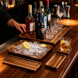 طبق فواكه خضروات ديكور صواني خشبية صحن تقديم طعام طقم من 3 أطباق - Product Image 5