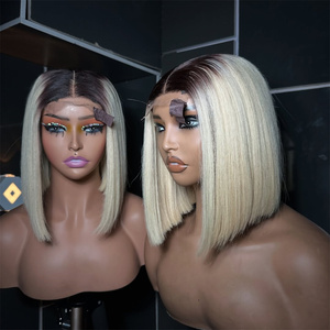 Perruques Courtes Bob Lisses en <span class=keywords><strong>Cheveux</strong></span> Indiens Naturels, Meilleures Ventes, Perruques Lace Front en <span class=keywords><strong>Cheveux</strong></span> Humains, Brun <span class=keywords><strong>Chocolat</strong></span> 12A HD pour Perruque - Product Image 5