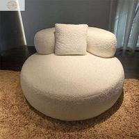 Canapé individuel moderne en fausse fourrure de mouton crème, grand fauteuil blanc décontracté pour salon, chambre à coucher, hôtels tendance sur internet