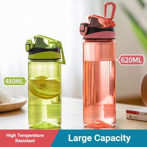 Bouteille d'eau de sport en gros, double verrouillage, anti-fuite, avec filtre amovible, ouverture à bouton unique, portable, pour voyage et activités de plein air - Product Image 2