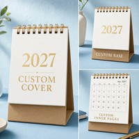 Nouveau Calendrier de Bureau Minimaliste 2027 en Papier Kraft, Ornement Créatif de Bureau, Carnet de Suivi de l'Autodiscipline, Calendrier Annuel pour le Travail de Bureau