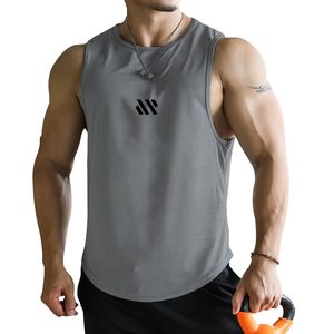 Camiseta sin mangas sublimada de algodón de talla grande para hombre, camisetas sin mangas, Material de malla de entrenamiento, secado rápido, gimnasio atlético para correr - Product Image 3