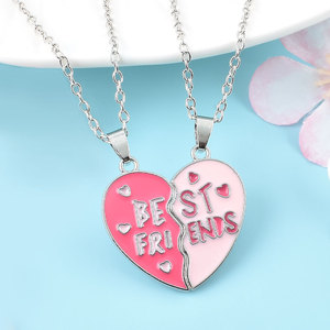 Migliore amico delle donne dei bambini amore ciondolo collana coppia cucita miglior regalo per i migliori amici ciondolo - Product Image 2