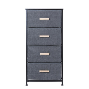 4 Fabric Organizer Unit Drawers Chest Sturdy Frame Tall dresser Storage Tower for Bedroom