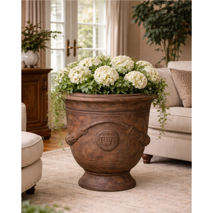 Pot de fleurs en fibre de verre pour jardin, grand pot décoratif, design urne classique, décoration extérieure et intérieure pour patio et aménagement paysager - Product Image 1