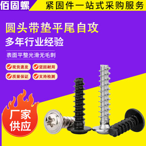 Phillips Head Self Tapping Screws With Washers Metric Carbon Steel Q215 Round Head Right Hand Thread For Metal - Product Image 4