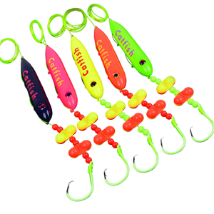 SNEDA Rig de pêche à la traîne longue portée de style européen, configuration pré-assemblée pour la pêche au poisson-chat avec flotteur sonore et hameçons circulaires pour le lac - Product Image 2