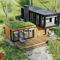 Maison conteneur à deux étages à l'aspect personnalisé, maison préfabriquée modulaire, bâtiments de jardin, bar mobile, maisons amovibles pour la famille