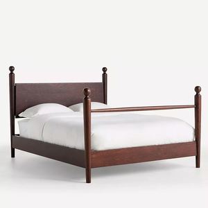 American Style Solid Wood Vintage Double <b>Bed</b> <b>Frame</b> Modern <b>Platform</b> <b>Bed</b> for Master Bedroom Furniture Hotel Villa Home - Product Image 1