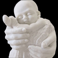 Statue d'ange en marbre blanc, figurine de grande taille amulette de jardin, intérieur, poli