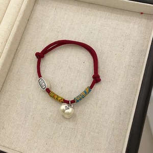 Pulsera de hilo rojo con dije de campana de plata pura 999, regalo unisex, joyería - Product Image 3