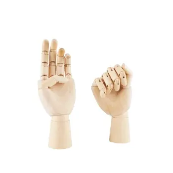 Wooden Sectioned Opposable Articulated Left Right Hand Figure Manikin Hand Model
