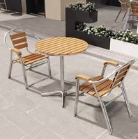 Ensemble de table et chaises de restaurant minimalistes en aluminium empilables, table de salle à manger pliable d'extérieur, ensemble de chaises de jardin