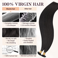 Extensions de cheveux vierges 100% naturels en gros, double épaisseur, cheveux russes bruts, cuticules Remy, kératine, micro-liens en U, pointe en K, qualité salon