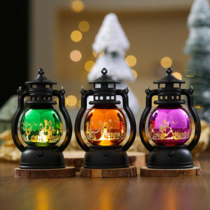 クリエイティブなハロウィン用吊り下げ式LEDパンプキン人形飾り、小型プラスチック製レトロオイルランプ、屋内用、12.5x7.7cm、レタープレス印刷 - Product Image 3