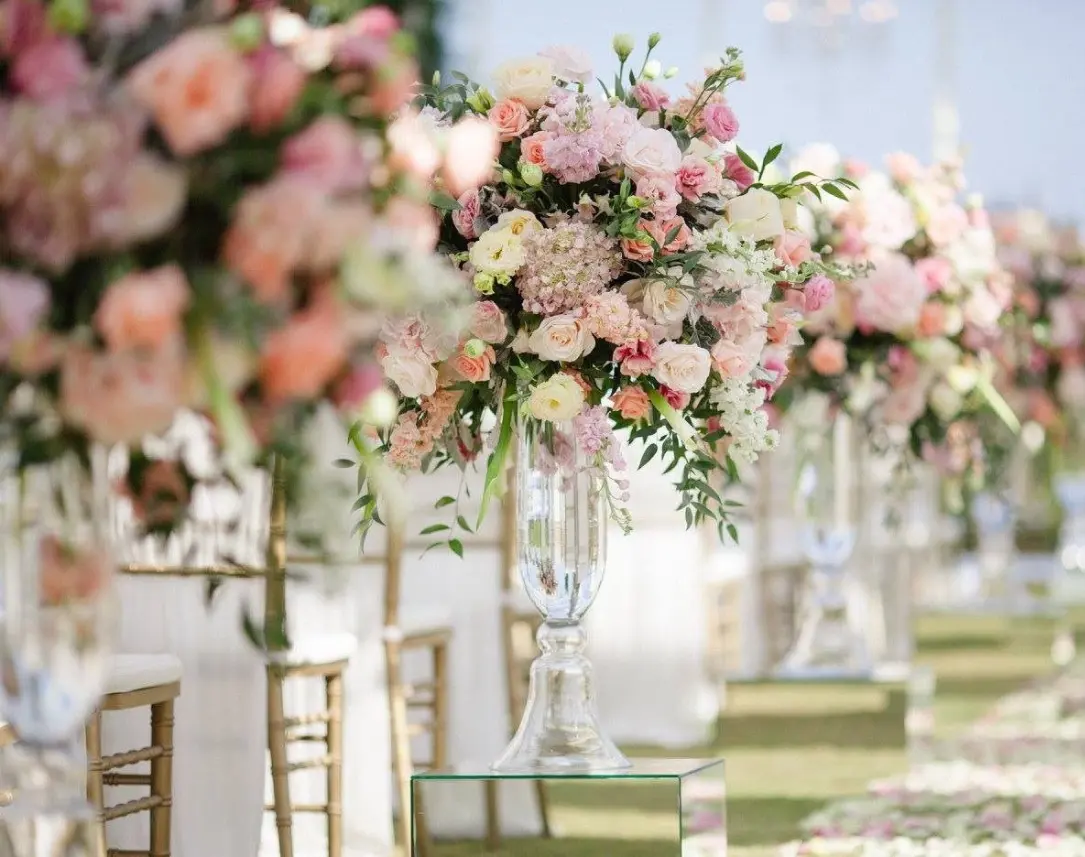 Centro de mesa para decoración de boda, rosas rojas de seda, Bola de flores artificiales, novedad de 2022