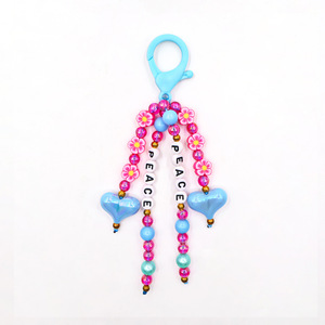 Cordino Trendy per Telefono con Perline Pastello, Catena Colorata Fai-da-Te con Cuori e Stelle, Regalo per Amici - Product Image 6